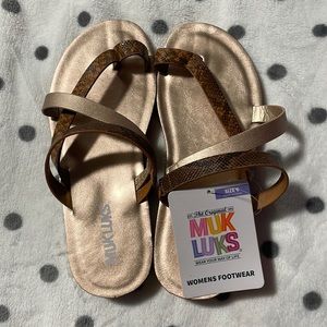 Mukluks Rose Gold Snake Sandal